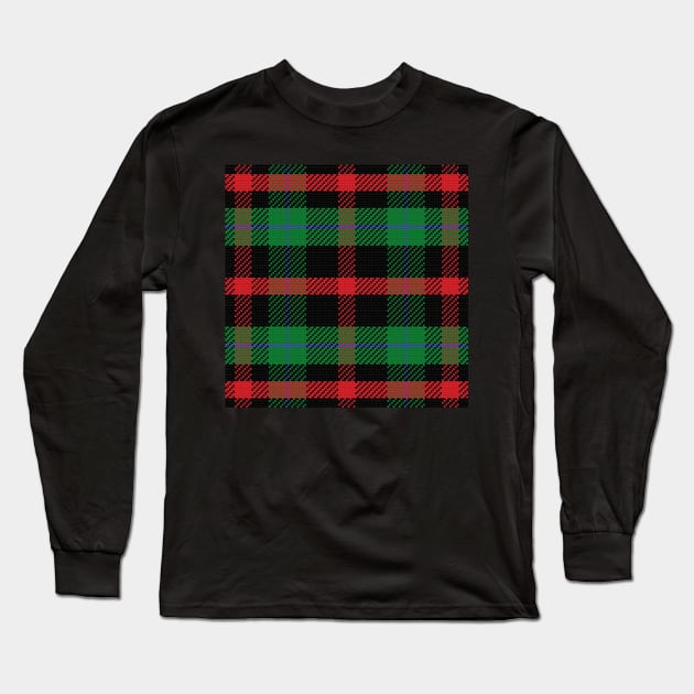 Scottish tartan black, red, green Long Sleeve T-Shirt by kavalenkava